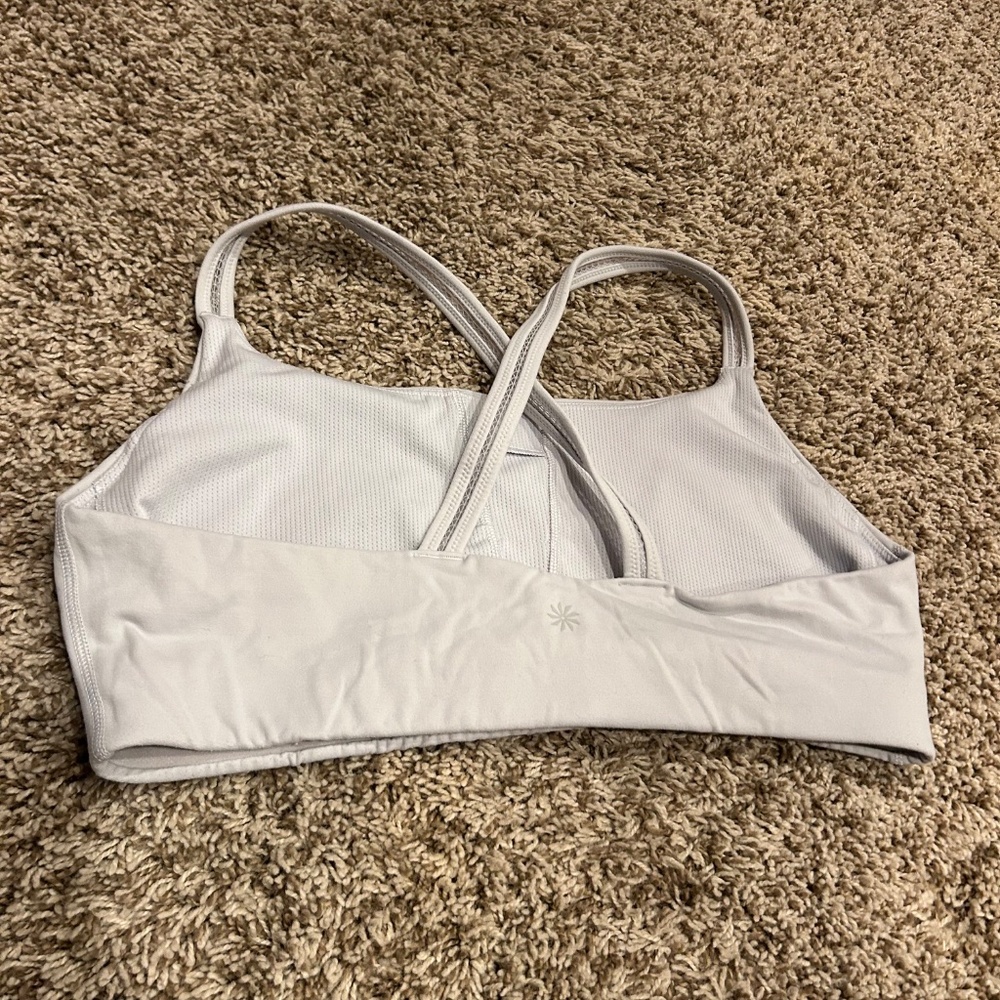 Athleta Light Gray Strappy Sports Bra Size XL - Picture 2 of 6